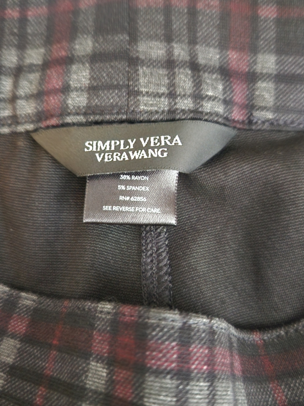 Simply Vera Vera Wang Black and Gray Plaid Skinny Pants - Picture 4 of 6